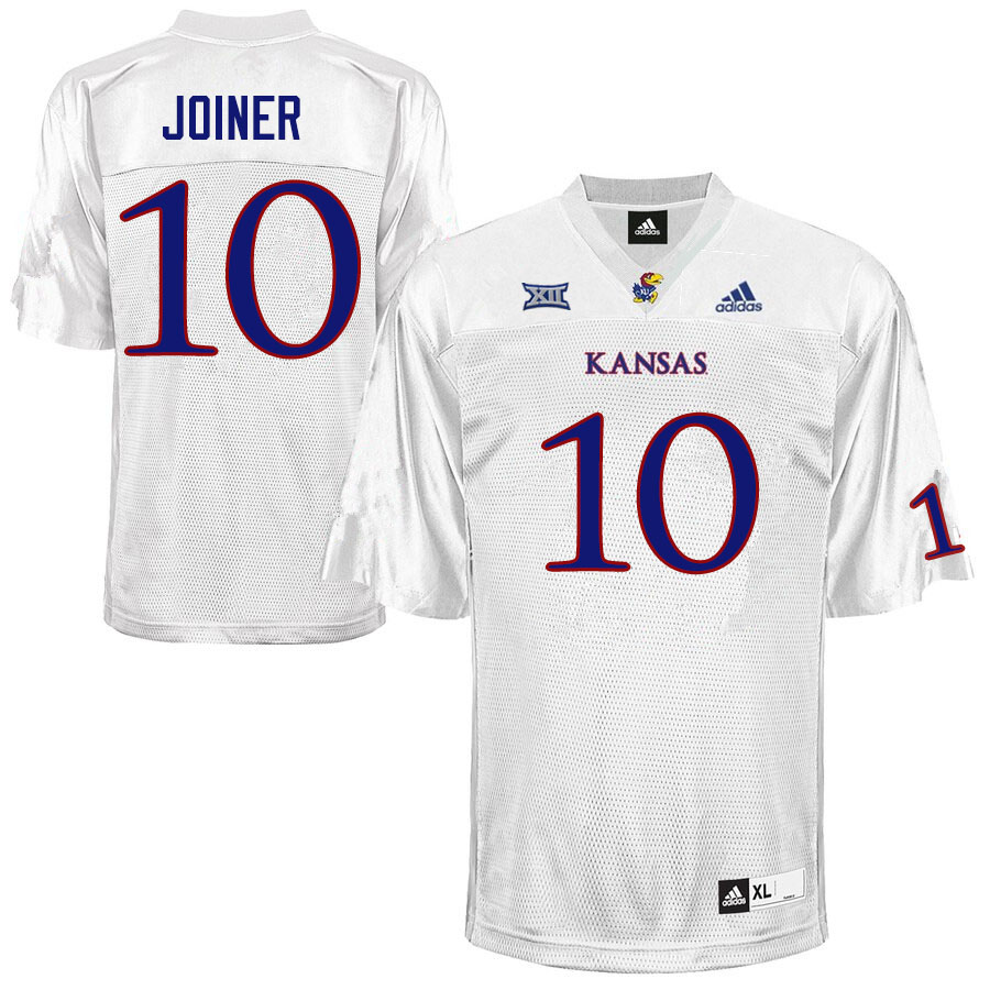 Men #10 Jamarye Joiner Kansas Jayhawks College Football Jerseys Sale-White